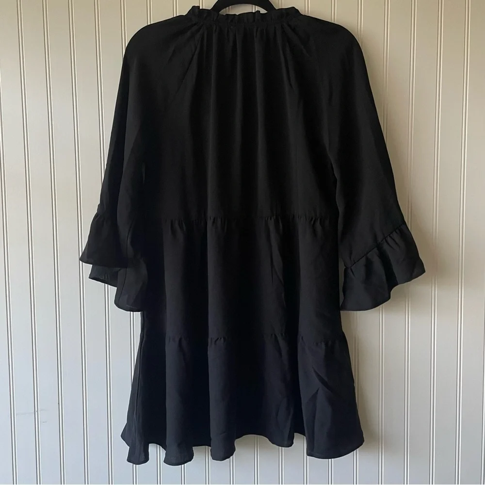 NWT Show Me Your Mumu Viola Tiered Mini Dress Women's XS Black Draped Flowy Boho - Picture 11 of 15